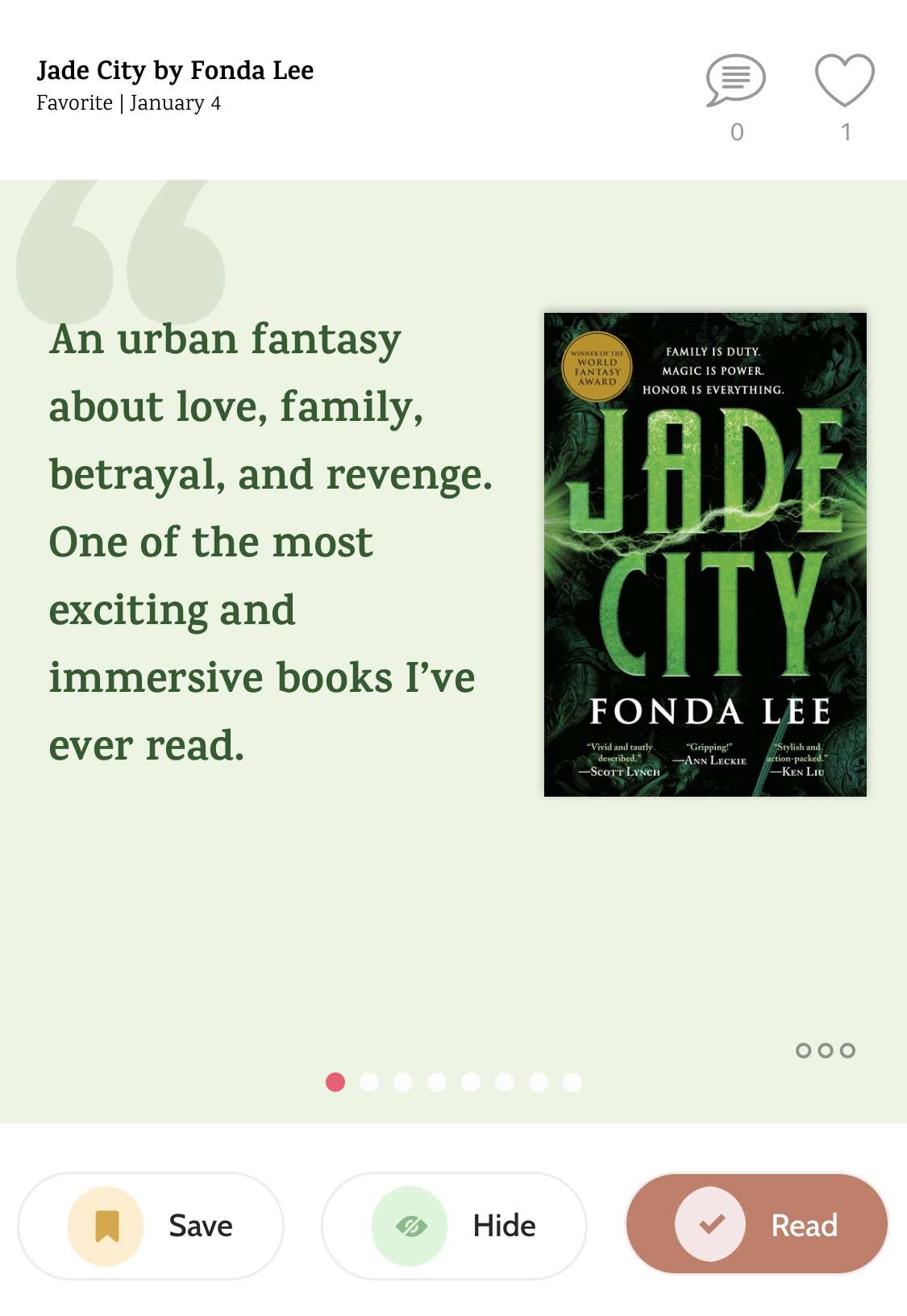 Image of Readerly Gist with description of book next to image of book cover