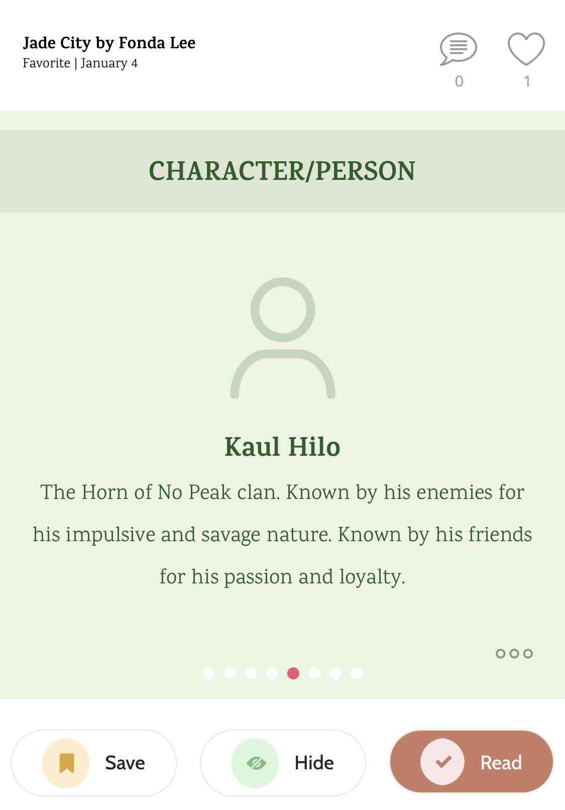 Image of Readerly Gist Character Panel
